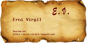 Erni Virgil névjegykártya